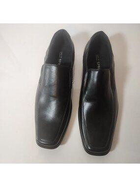 Call It Spring Mens Black Square Toe Slip On Loafers Size 9 Dress Shoes